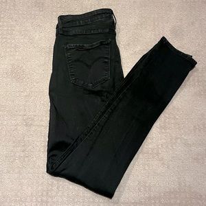 Levi’s 721 high rise skinny jeans, black denim size 31